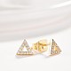 Brass Micro Pave Cubic Zirconia Stud Earrings EJEW-BB35372-G-3
