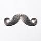 5 pcs antique barbe argentée alliage moustache de style tibétain grands pendentifs X-TIBEP-60587-AS-LF-1