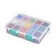15色のパールメッキ手作りの磁器カボション  正方形  ミックスカラー  3.5~4x3.5~4x1~1.5mm  約560~570個 /コンパートメント  約8400~8550個/箱 PORC-JP0001-03-3