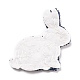 機械刺繍布地手縫いワッペン  マスクと衣装のアクセサリー  ガラスパールアップリケ  クリスタルラインストーン付き  兎  ホワイト  70x68x5mm DIY-H100-02-2