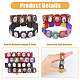 Fibloom 12 pièces 4 couleurs ensemble de bracelets à carreaux à motif religieux BJEW-FI0001-38-4