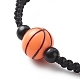 アクリル編組ビーズ ブレスレット  女性用ナイロンコード調節可能なブレスレット  バスケットボールの模様  内径：2-1/8~3-1/2インチ（5.5~8.8cm） BJEW-JB08552-01-4