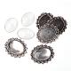 Alloy Cabochon & Rhinestone Settings and 40x30mm Oval Clear Glass Covers Sets DIY-X0115-AS-FF-1