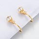 Brass Micro Pave Cubic Zirconia Clip-on Earrings Finding KK-G403-01D-G-3