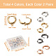 Fashewelry 8 paia di orecchini a cerchio in ottone con anello a 4 colori EJEW-FW0001-01-3