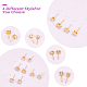BENECREAT 12 Pairs 4 Style 18K Gold Plated Cubic Zirconia Stud Earrings EJEW-BC0001-01-4
