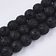Spray Painted Natural Lava Rock Beads Strands G-N0324-B-01-1