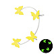 Boucles d'oreilles manchette papillon en laiton lumineux LUMI-PW0001-124B-02-1
