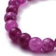Dyed Natural Chalcedony Round Beads Stretch Bracelets Set for Girl Women BJEW-JB07058-9