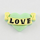 Valentines Day Gifts Ideas Scrapbook Embellishments Flatback Cute Heart with Word Love Plastic Resin Cabochons CRES-Q147-M-2