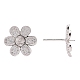 Rhodium Plated 925 Sterling Silver Stud Earring Findings STER-L055-017P-4