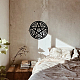 NBEADS Flat Round with Star Metal Wall Art Decor HJEW-WH0067-021-6