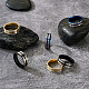 Crafans 6 pz 3 colori anelli a fascia in acciaio inossidabile RJEW-CF0001-02-6
