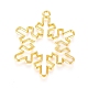 クリスマス亜鉛合金オープンバックベゼルペンダント  UVレジンDIY用  エポキシ樹脂  プレスジュエリー  鹿と雪だるまと木とジンジャーブレッドマンと雪だるまと靴下とサンタクロース  ゴールドカラー  29.5~41x19.5~34x1.5~2mm  穴：1.4~2.6mm  8個/セット PALLOY-X0037-62G-2