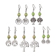 Boucles d'oreilles pendantes en alliage avec arbre de vie et perles de jaspe impérial synthétiques EJEW-JE05405-1