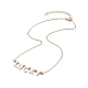 Ожерелье с подвеской из натуральной раковины и золотыми латунными цепочками на день матери NJEW-JN04151-04-4