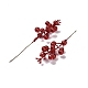 プラスチック製の模造果実の茎の付属品  鉄と泡の発見  グリッターパウダー  DIYのクリスマスツリーのために  花輪  パーティーデコレーション  レッド  180x49x35mm DIY-B048-02C-2