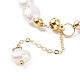 Bracelet en perles d'aventurine verte naturelle et perle avec breloque cœur en zircone cubique BJEW-JB08167-02-6