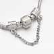 Blumenlegierung Rhinestone-Emaille Europäischen Perlen Armbänder BJEW-I182-01-5