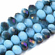 Electroplate Opaque Glass Beads Strands EGLA-A034-P8mm-F19-1-1