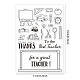 GLOBLELAND Teacher's Day Theme Clear Stamps School Supplies Silicone Clear Stamp Seals for Cards Making DIY Scrapbooking Photo Journal Album Decor Craft DIY-WH0167-56-589-2