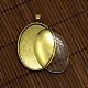 Ovale couverture cabochon de verre et pendentif en alliage vierge supports cabochon claires 40x30mm pour création de portrait Bricolage Pendentif  DIY-X0159-G-LF-3