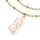 Bullet Natural Gemstone Pendant Necklaces Set for Girl Women NJEW-JN03670-6