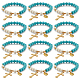 Bracelet extensible en perles rondes turquoises synthétiques BJEW-PH01531-02-1
