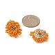 Glass Seed Braided Beaded Flower Stud Earrings EJEW-MZ00072-01-3