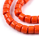 オペークソリッドガラスビーズ連売り  コラム  レッドオレンジ  5~5.5x4~4.5mm  穴：1.4mm  約95~99個/連  15.28インチ〜39.3インチ（38.8~39.3cm） GLAA-N047-09-F02-3