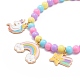 5 pièces 5 style couleur bonbon acrylique rond perlé bracelets extensibles ensemble BJEW-JB08675-6