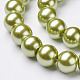 Abalorios de perla de vidrio perlados redondos X-HY-10D-B44-2