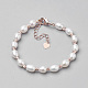 Natural Pearl Bracelets BJEW-Q694-03-1