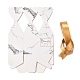 紙菓子箱  ジュエリーキャンディー結婚披露宴ギフト包装  リボン付き  六角形の花瓶  大理石模様  7.25x7.2x13.1cm CON-B005-11D-2