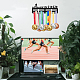 Espositore da parete per espositore per porta medaglie in ferro a tema sportivo maratona ODIS-WH0021-637-7