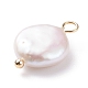 Natural Baroque Pearl Keshi Pearl Pendants PALLOY-JF01494-01-3