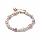 Natürliche Barockperlen Keshi Perlen Perlen Armbänder BJEW-JB05266-03-1