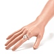 Синтетическое гематитовое круглое кольцо на палец с бисером и 304 подвеской в виде ракушки из нержавеющей стали RJEW-JR00473-02-3