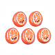スプレープリント樹脂カボション  笑顔のオレンジ  レッドオレンジ  27~28.5x22.5~24x5~6.5mm CRES-Q215-010-1