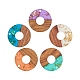 Transparent Resin & Walnut Wood Pendants RESI-CJ0001-75-3