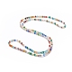 Electroplate ábaco facetas collares de abalorios de vidrio NJEW-JN02624-1