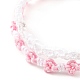 2Pcs 2 Colors Peach Blossom Braided Cord Bracelet BJEW-JB07610-02-4