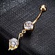 Brass Cubic Zirconia Navel Ring AJEW-EE0004-28A-1