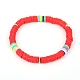 Bracelets élastiques faits à la main de perles heishi en pâte polymère BJEW-JB05304-03-1