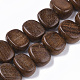 Hebras de cuentas de madera de pera natural y sin teñir X-WOOD-T024-047-1