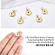 BENECREAT 10Pcs 18K Gold Plated Evil Eye Enamel Charms Flat Round Pendants with Jump Rings for DIY Necklace Bracelet Jewelry Making KK-BC0004-59-3