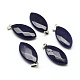 Dyed Faceted Horse Eye Lapis Lazuli Pendants with Platinum Tone Brass Findings G-R316-11-1