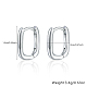 Rectangle Rhodium Plated 925 Sterling Silver Hoop Earrings IL6021-3-2