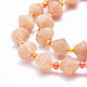Natürliche Pfirsichmondstein Perlen Stränge G-E569-C14-3