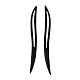 ビンテージ シーマ ウッド ヘア スティック パーツ  女性のためのヘアアクセサリー  ブラック  170x16x7mm OHAR-N008-01-1